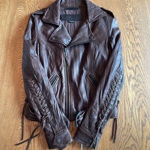 True Religion Leather Jacket Women Small